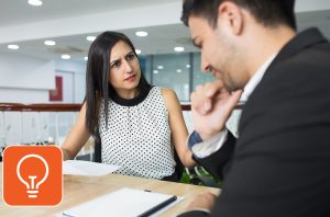An angry coworker in an office setting